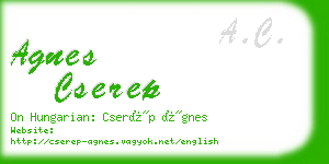 agnes cserep business card